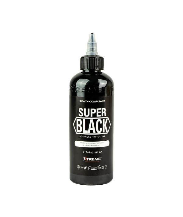 Xtreme Ink - Super Black - 240ml (Reach 2023) - Kwadron Tattoo Needles and  Supplies