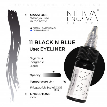 Nuva Colors - 11 Black n Blue - 15ml (Reach 2023