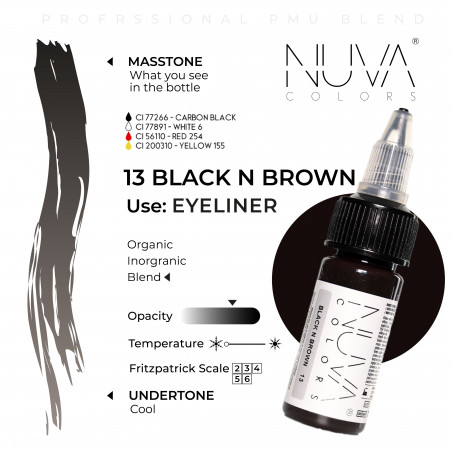 Nuva Colors - 13 Black n Brown - 15ml (Reach 2023