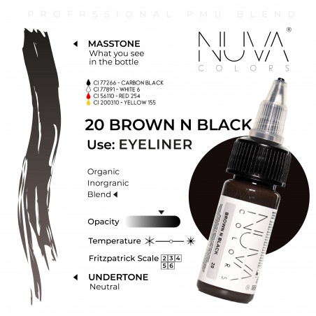 Nuva Colors - 20 Brown n Black - 15ml (Reach 2023