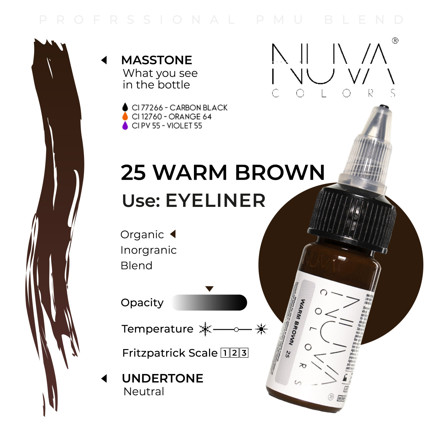 Nuva Colors - 25 Warm Brown - 15ml (Reach 2023 Nuva Colors - 25 Warm Brown - 15ml (Reach 2023