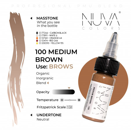 Nuva Colors - 100 Medium Brown - 15ml (Reach 2023