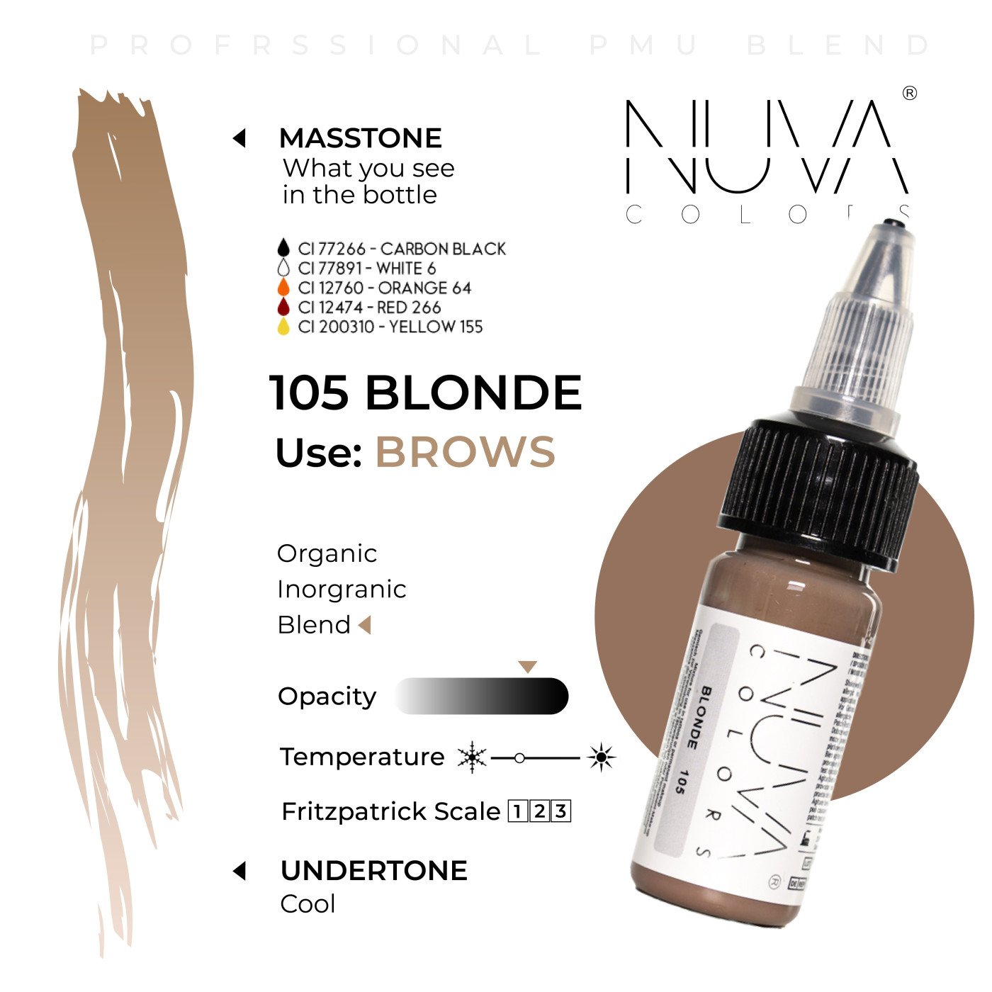 Nuva Colors - 105 Blonde - 15ml (Reach 2023 Nuva Colors - 105 Blonde - 15ml (Reach 2023