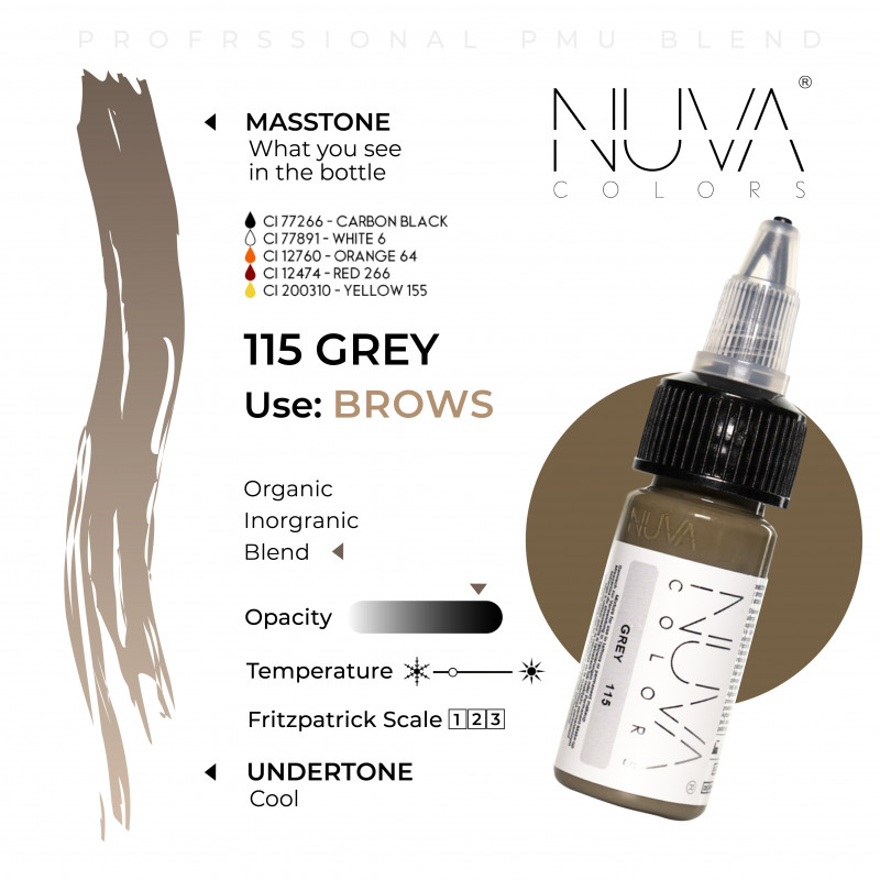 Nuva Colors - 115 Grey - 15ml (Reach 2023