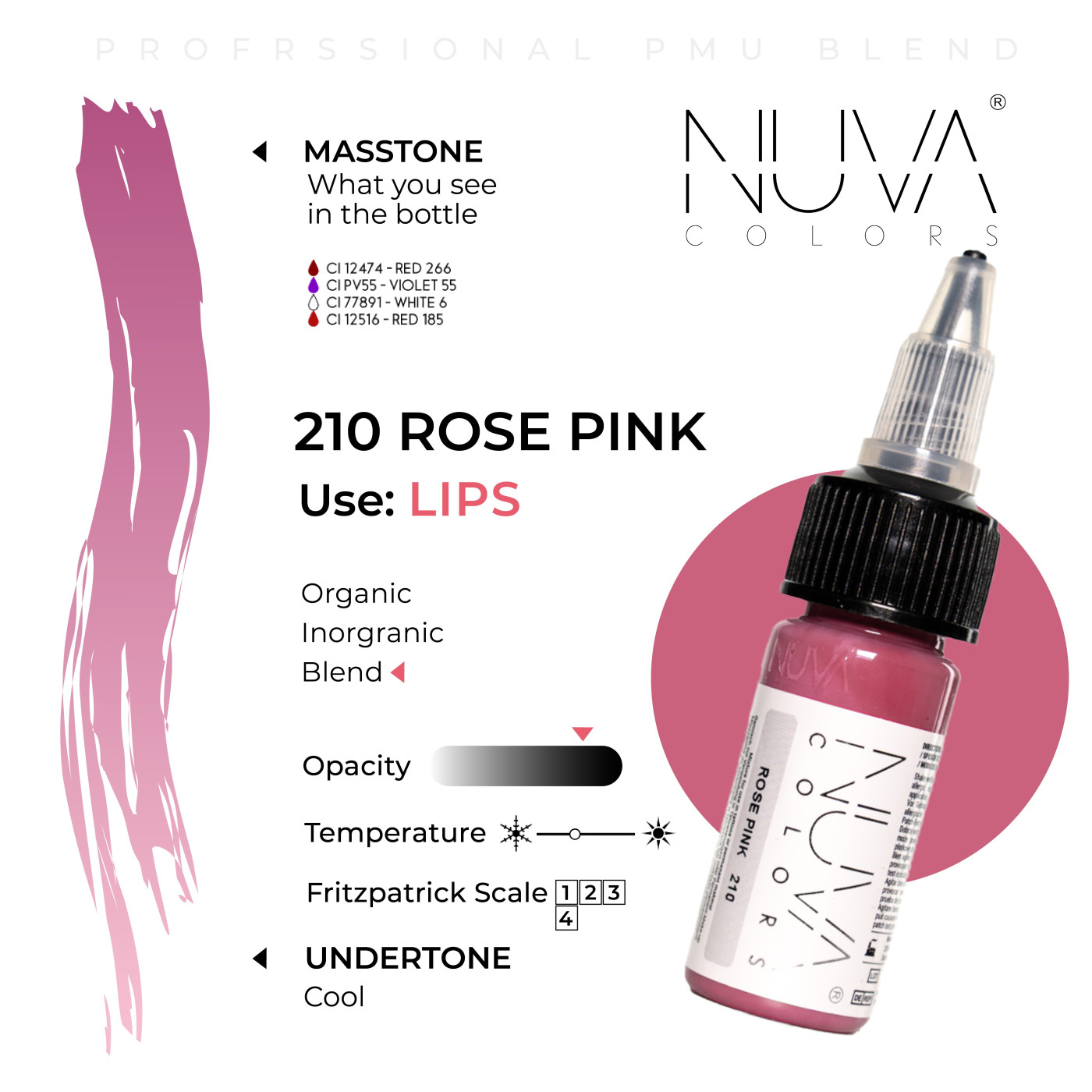 Nuva Colors - 210 Rose Pink - 15ml (Reach 2023 Nuva Colors - 210 Rose Pink - 15ml (Reach 2023