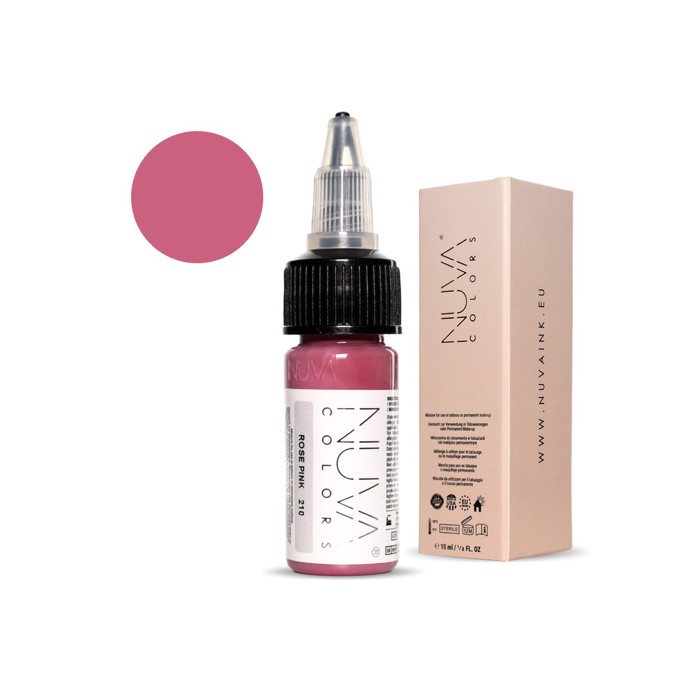 Nuva Colors - 210 Rose Pink - 15ml (Reach 2023 Nuva Colors - 210 Rose Pink - 15ml (Reach 2023