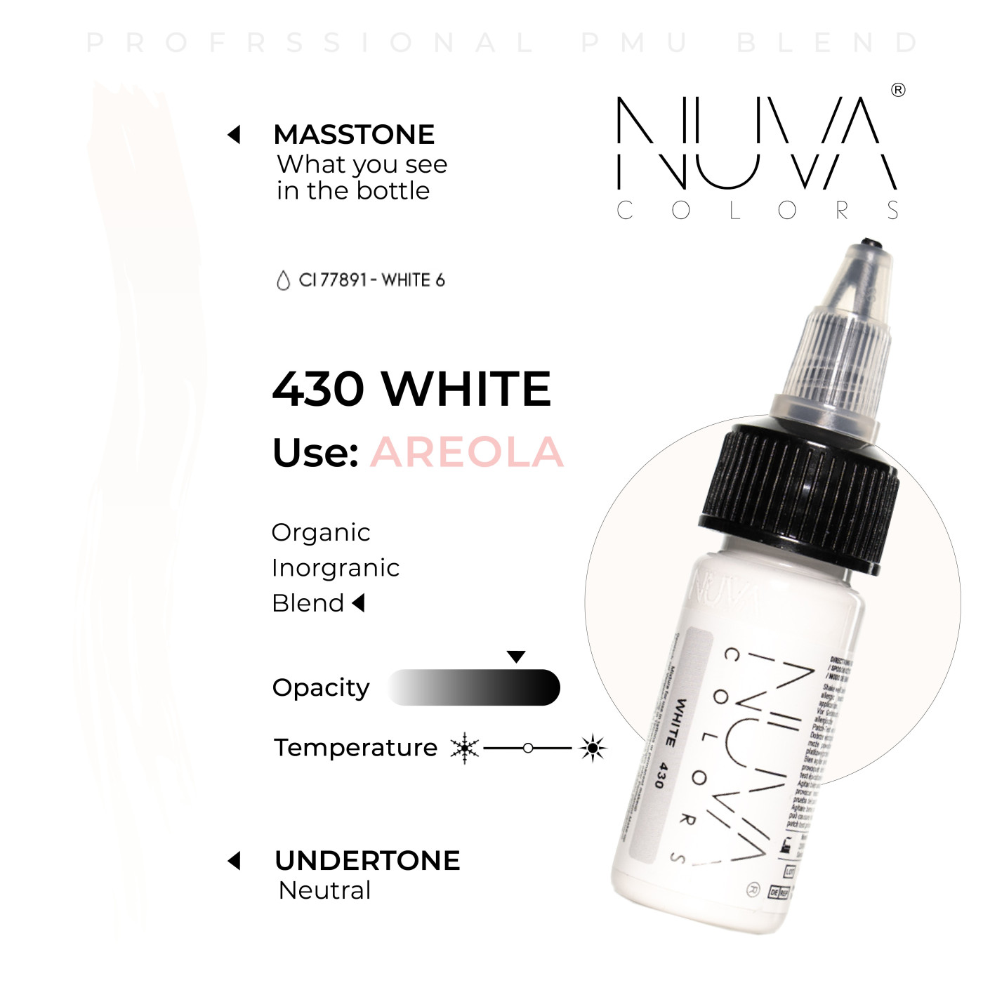 Nuva Colors - Areola - 430 White - 15ml (Reach 2023 Nuva Colors - Areola - 430 White - 15ml (Reach 2023