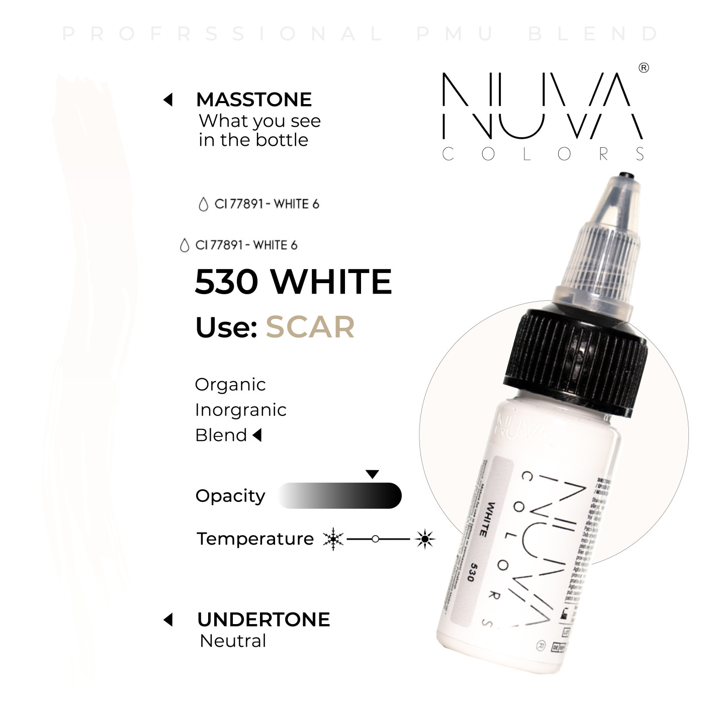 Nuva Colors - Scar - 530 White - 15ml (Reach 2023 Nuva Colors - Scar - 530 White - 15ml (Reach 2023