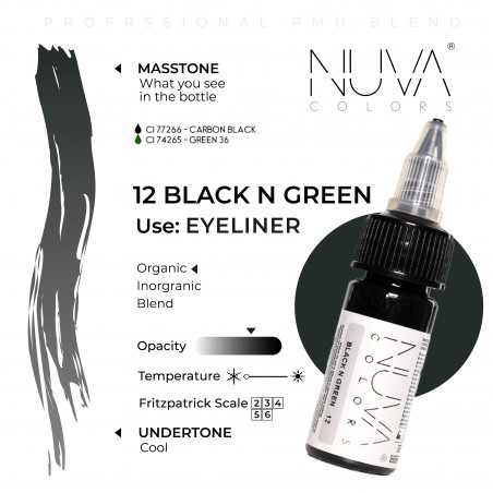 Nuva Colors - 12 Black n Green - 15ml (Reach 2023