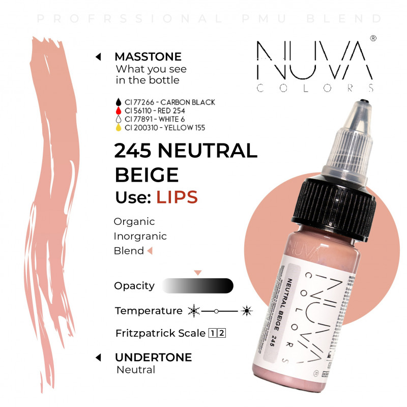 Nuva Colors - 245 Neutral Beige - 15ml (Reach 2023