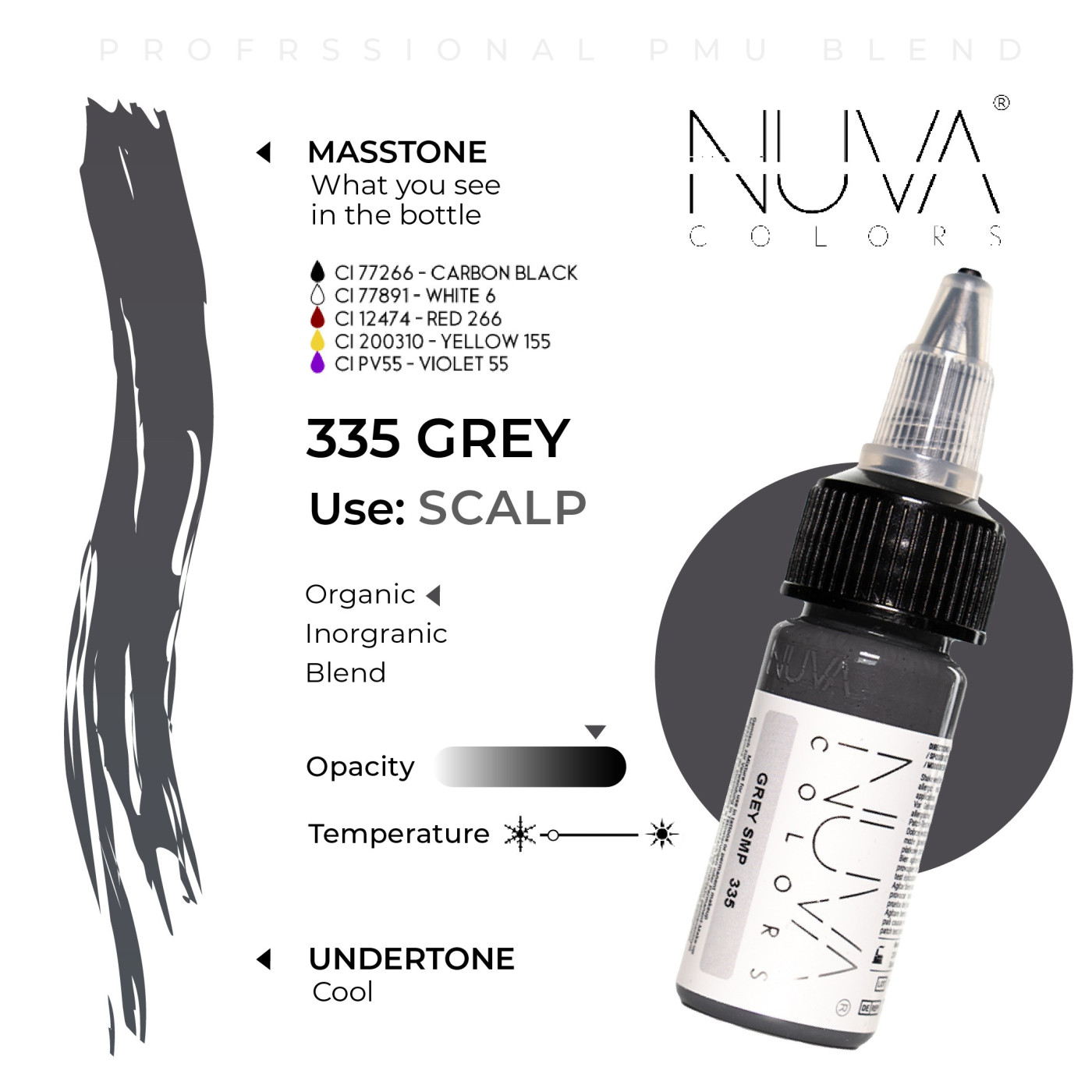 Nuva Colors - Smp - 335 Grey - 15ml (Reach 2023 Nuva Colors - Smp - 335 Grey - 15ml (Reach 2023