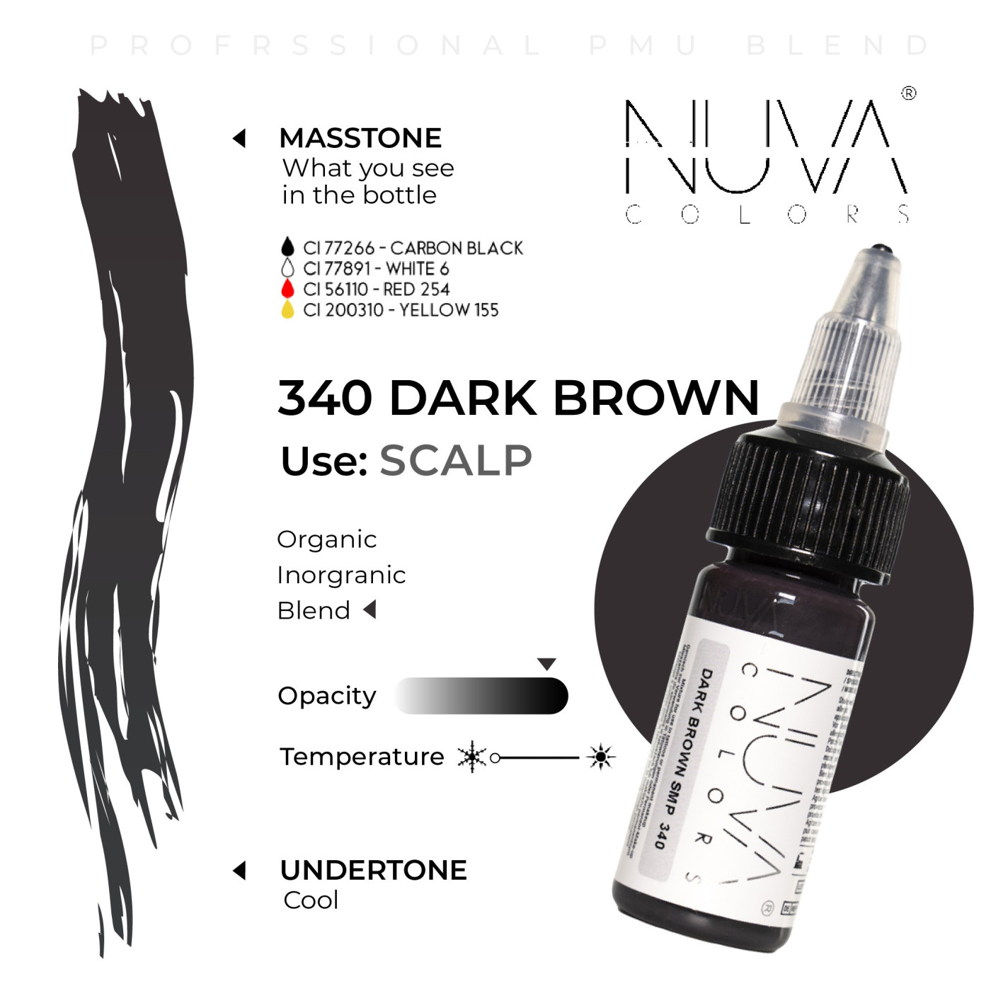 Nuva Colors - Smp - 340 Dark Brown - 15ml (Reach 2023 Nuva Colors - Smp - 340 Dark Brown - 15ml (Reach 2023