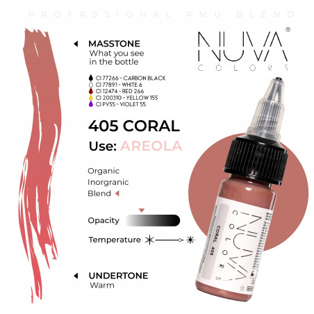 Nuva Colors - Areola - 405 Coral - 15ml (Reach 2023