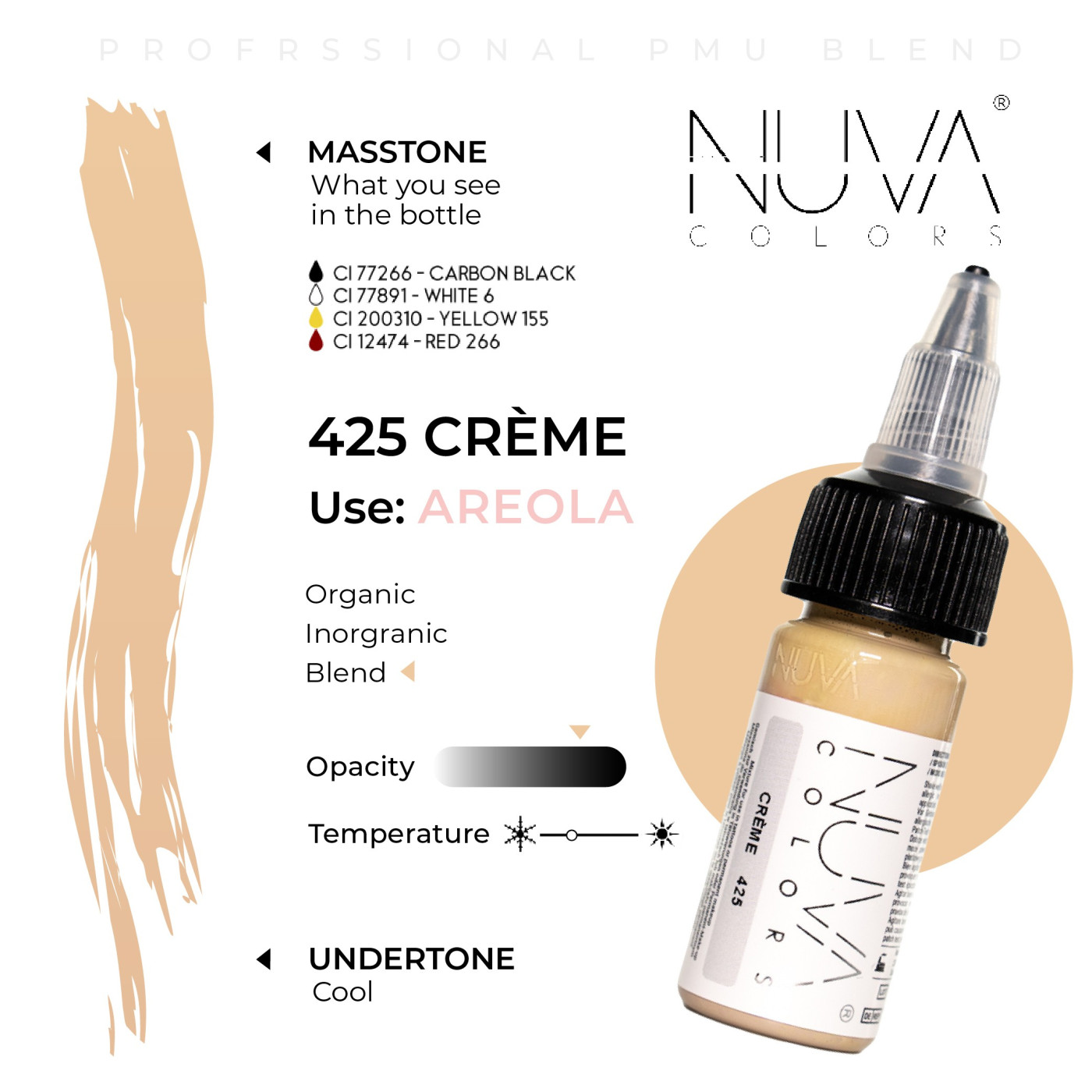 Nuva Colors - Areola - 425 Creme - 15ml (Reach 2023 Nuva Colors - Areola - 425 Creme - 15ml (Reach 2023
