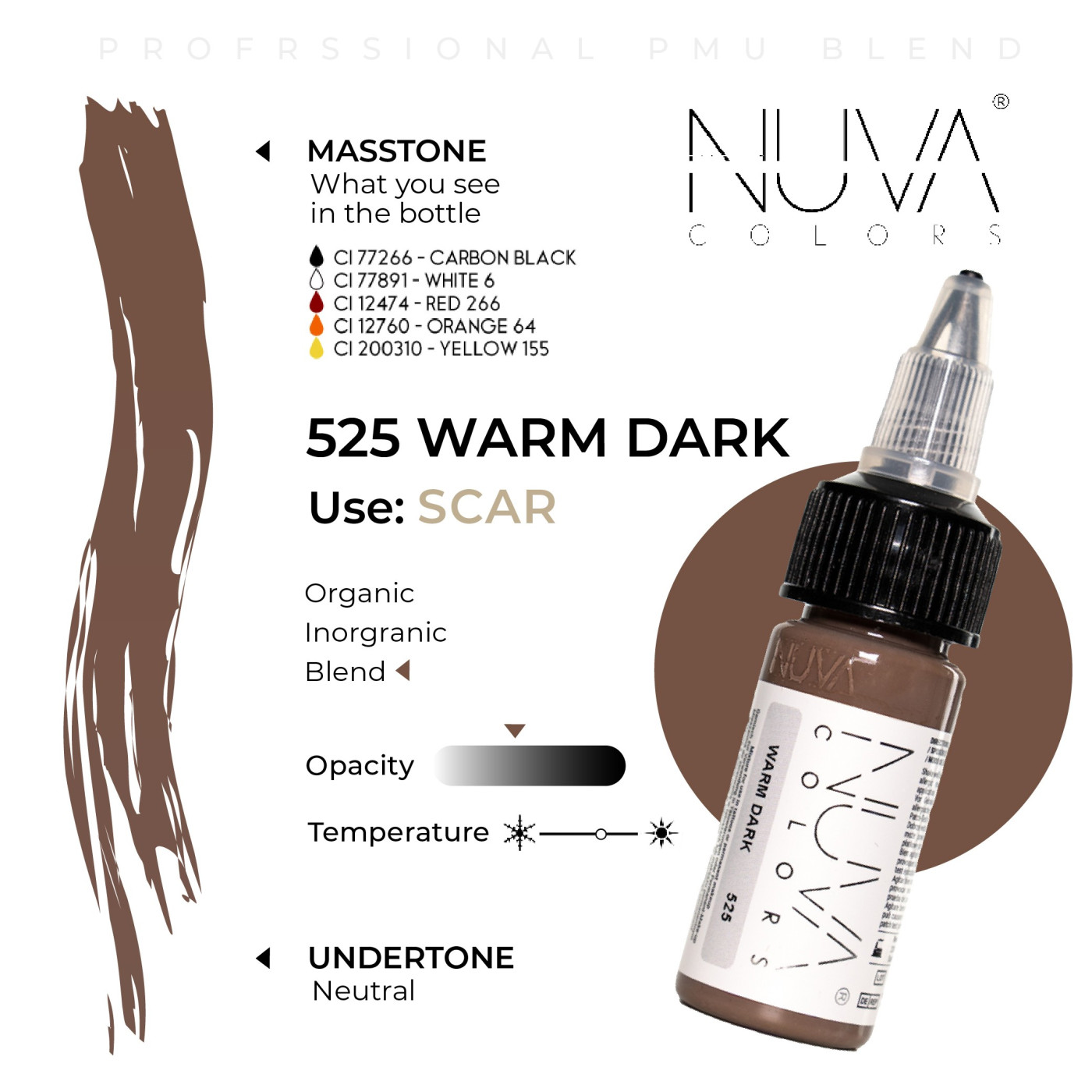 Nuva Colors - Scar - 525 Warm Dark - 15ml (Reach 2023 Nuva Colors - Scar - 525 Warm Dark - 15ml (Reach 2023