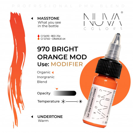 Nuva Colors - Modifier - 970 Bright Orange Mod - 15ml (Reach 2023