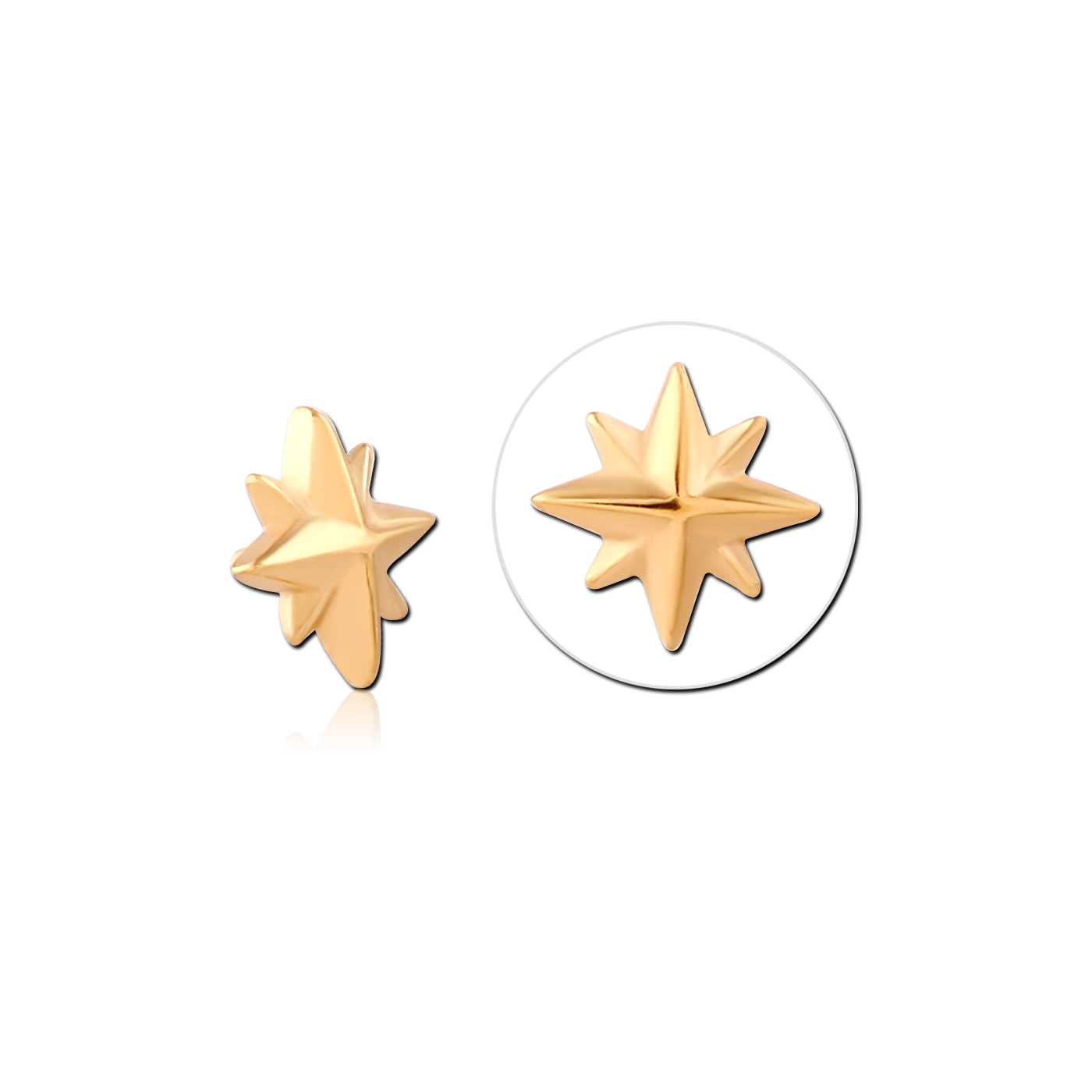 Star - threaded pins - gold (1.2) Star - threaded pins - gold (1.2)