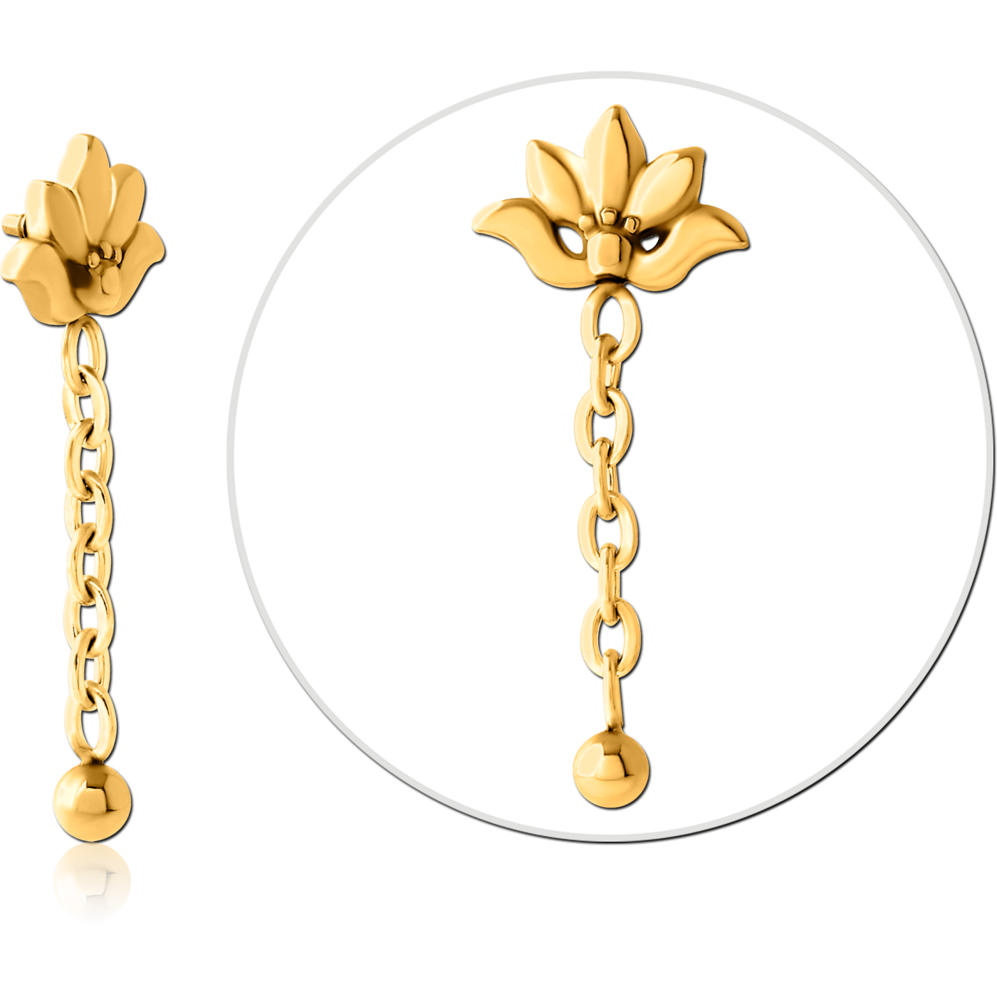 Lotus flower - threaded pins - gold (1.2) Lotus flower - threaded pins - gold (1.2)