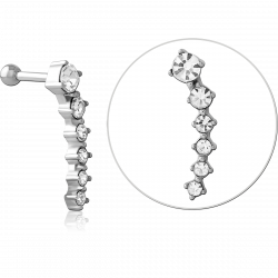 Chain with zircons - ear  -...