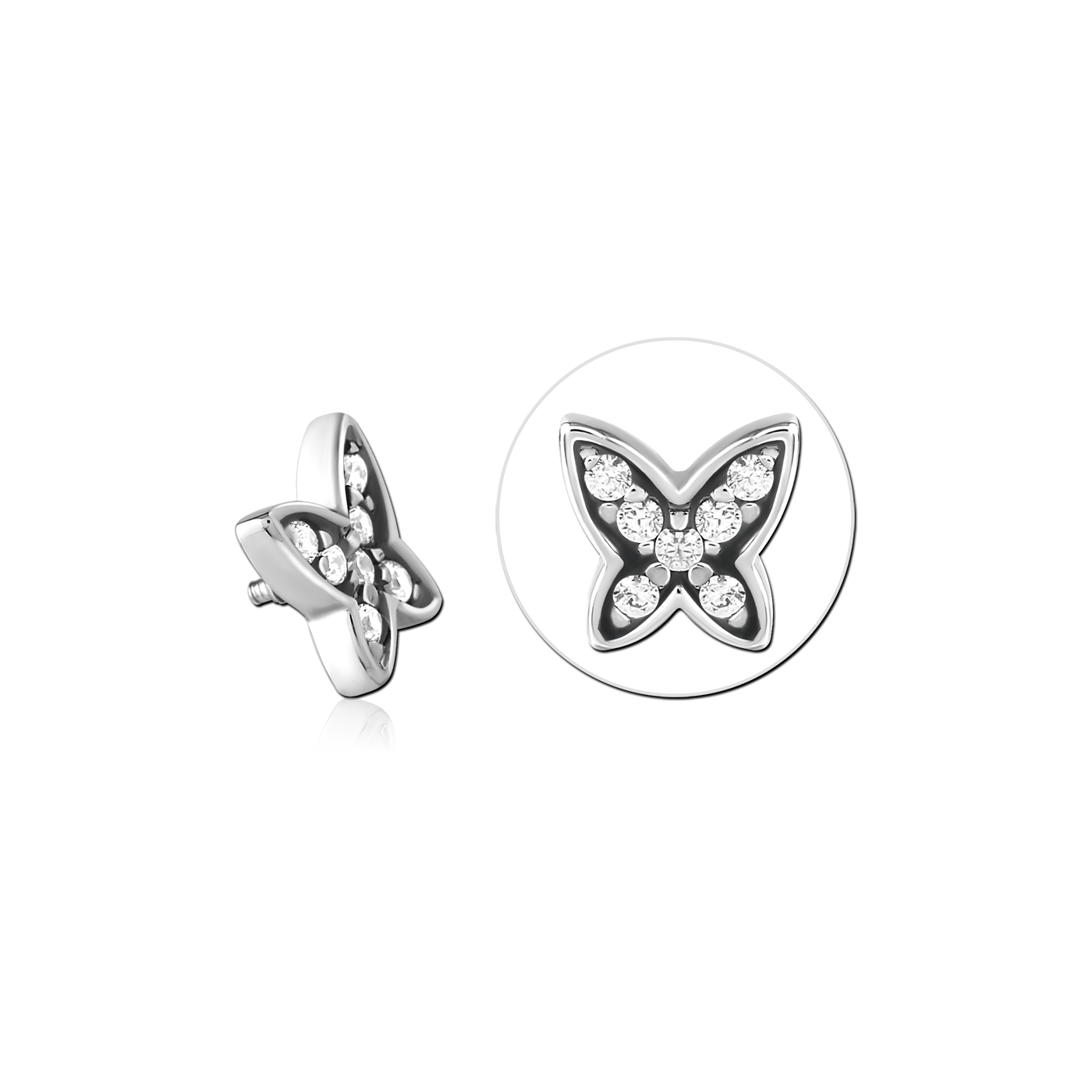 Butterfly - threaded pins - silver (1.2) Butterfly - threaded pins - silver (1.2)