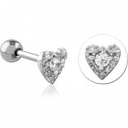 Heart with zircons - ear  -...