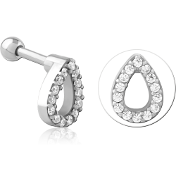 Teardrop with zircons - ear...