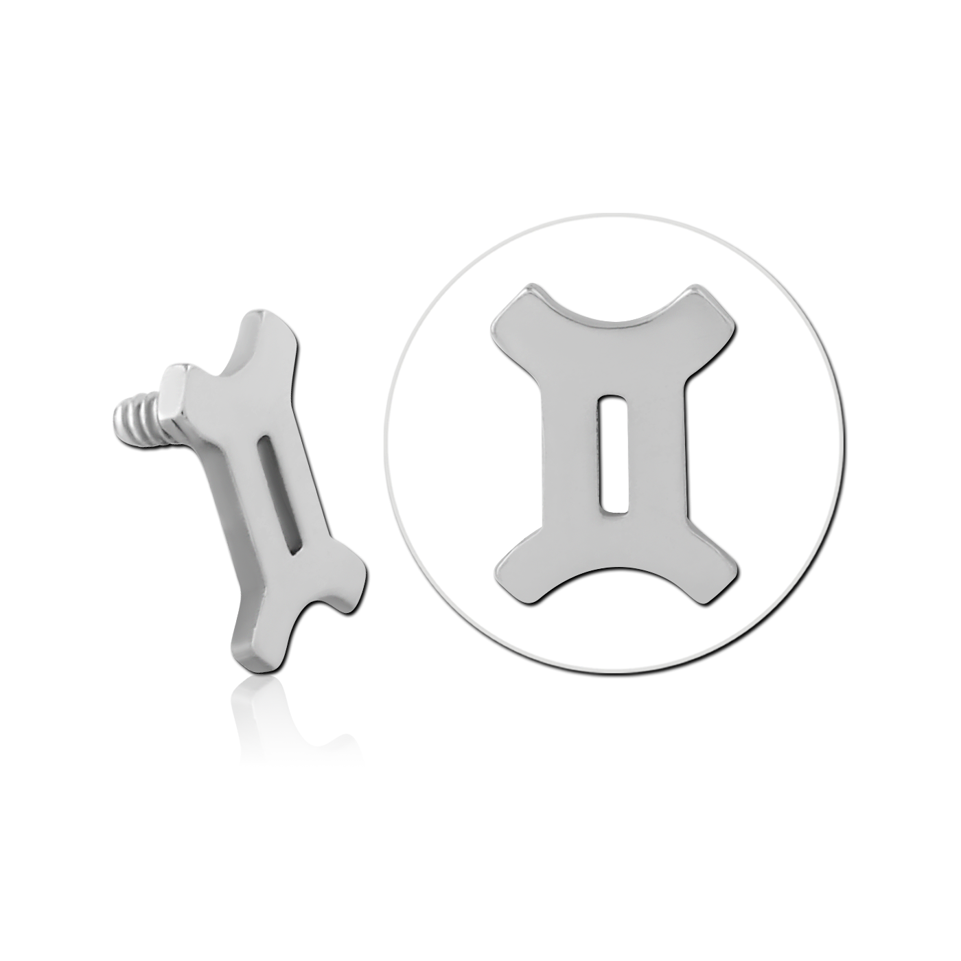 Gemini - threaded pins - silver (1.2) Gemini - threaded pins - silver (1.2)