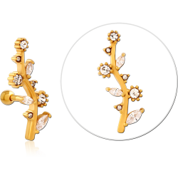 Twig with zircons - ear  -...