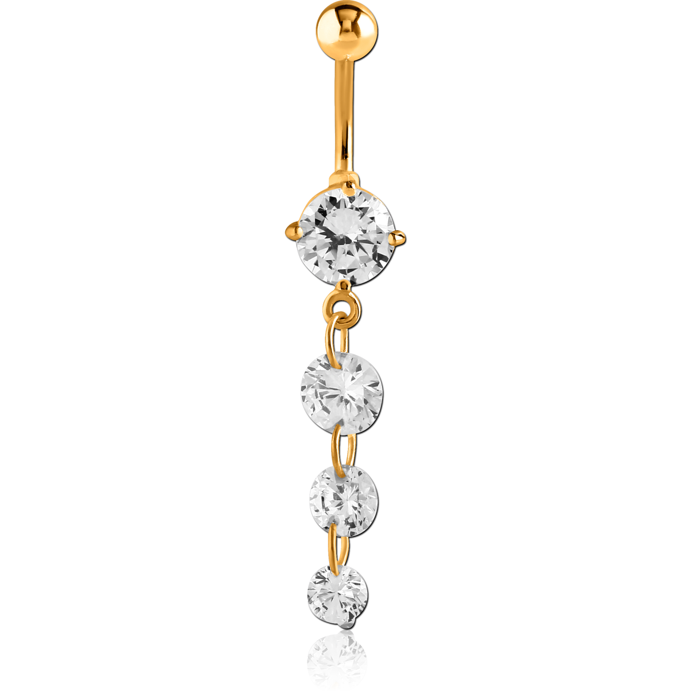 Chain with zircons - Navel earring - gold (1.6 - 10.0) Chain with zircons - Navel earring - gold (1.6 - 10.0)