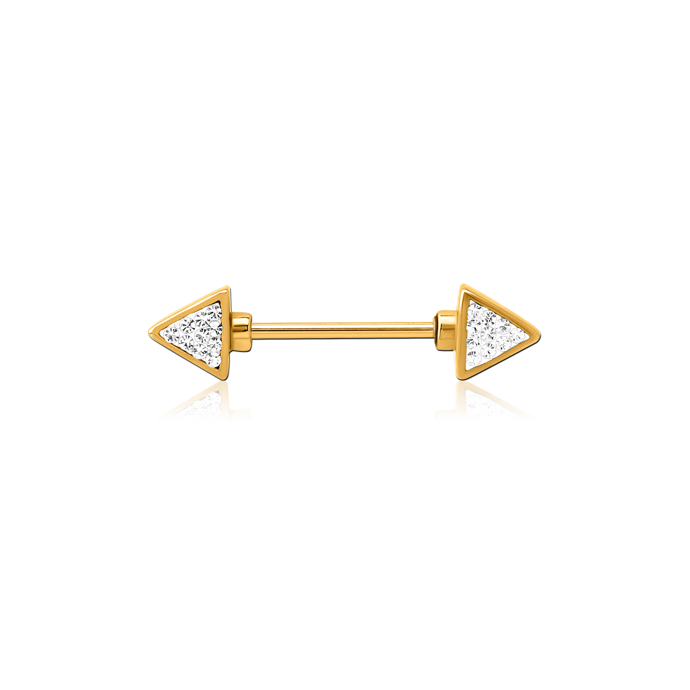 Arrow with zirconia - nipple earring - gold(1.6 - 14.0)