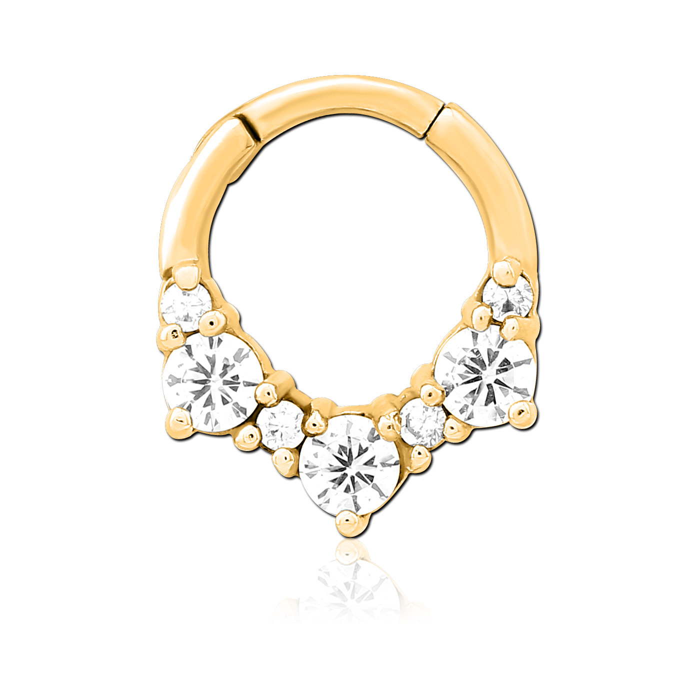 Castet with zircons - Nasal septum earring - gold (1.2 - 8.0) Castet with zircons - Nasal septum earring - gold (1.2 - 8.0)