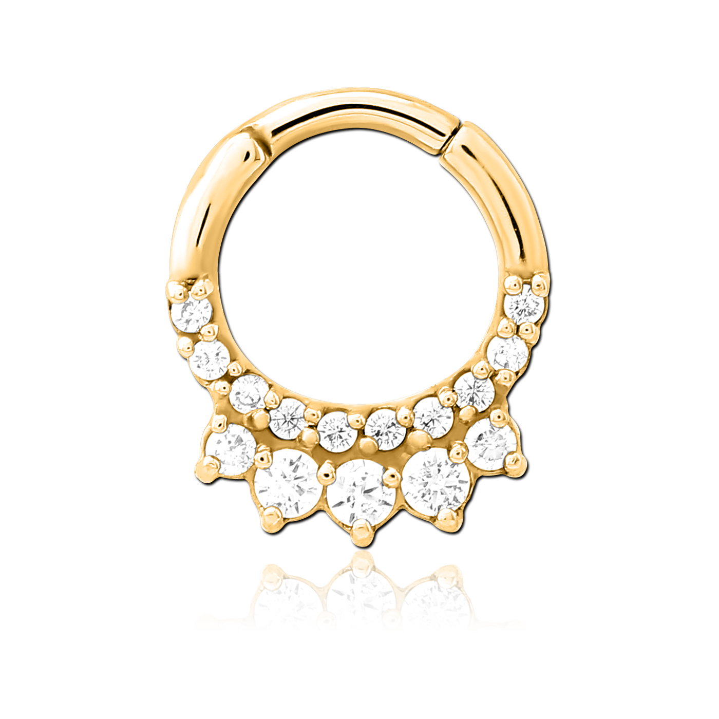 Circle with zircons - Nasal septum earring - gold (1.2 - 8.0) Circle with zircons - Nasal septum earring - gold (1.2 - 8.0)