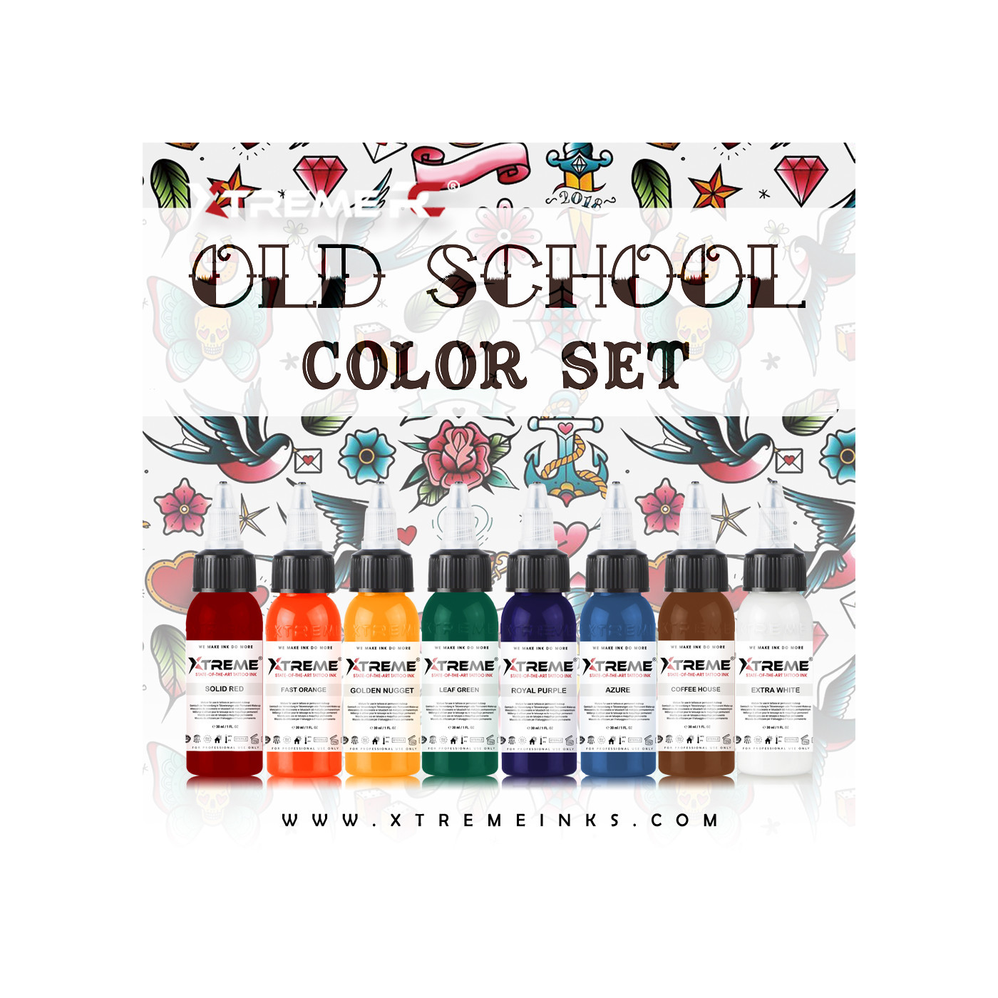 xtreme-ink---old-school-color-set---8x30ml-reach-compliant xtreme-ink---old-school-color-set---8x30ml-reach-compliant