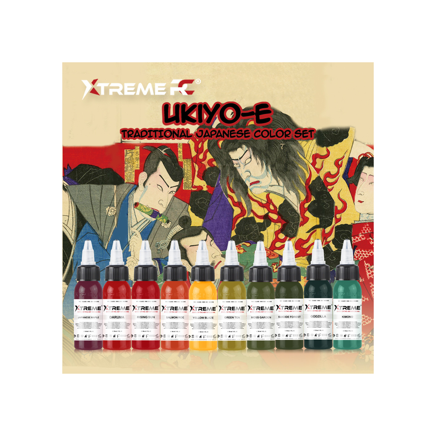 Xtreme Ink - Ukiyo-e Traditional Japanese Color Set - 10x30ml (Reach Compliant) Xtreme Ink - Ukiyo-e Traditional Japanese Color Set - 10x30ml (Reach Compliant)