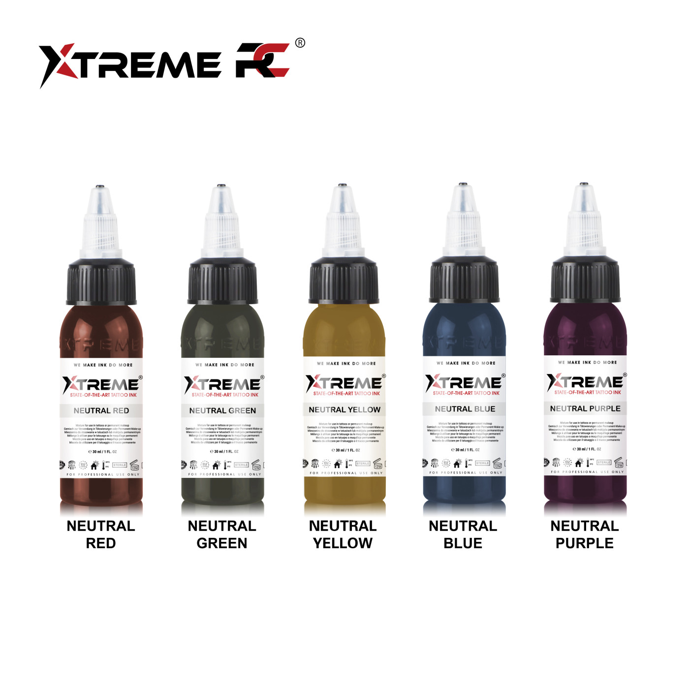Xtreme Ink - Neutral Set - 5x30ml (Reach Compliant)