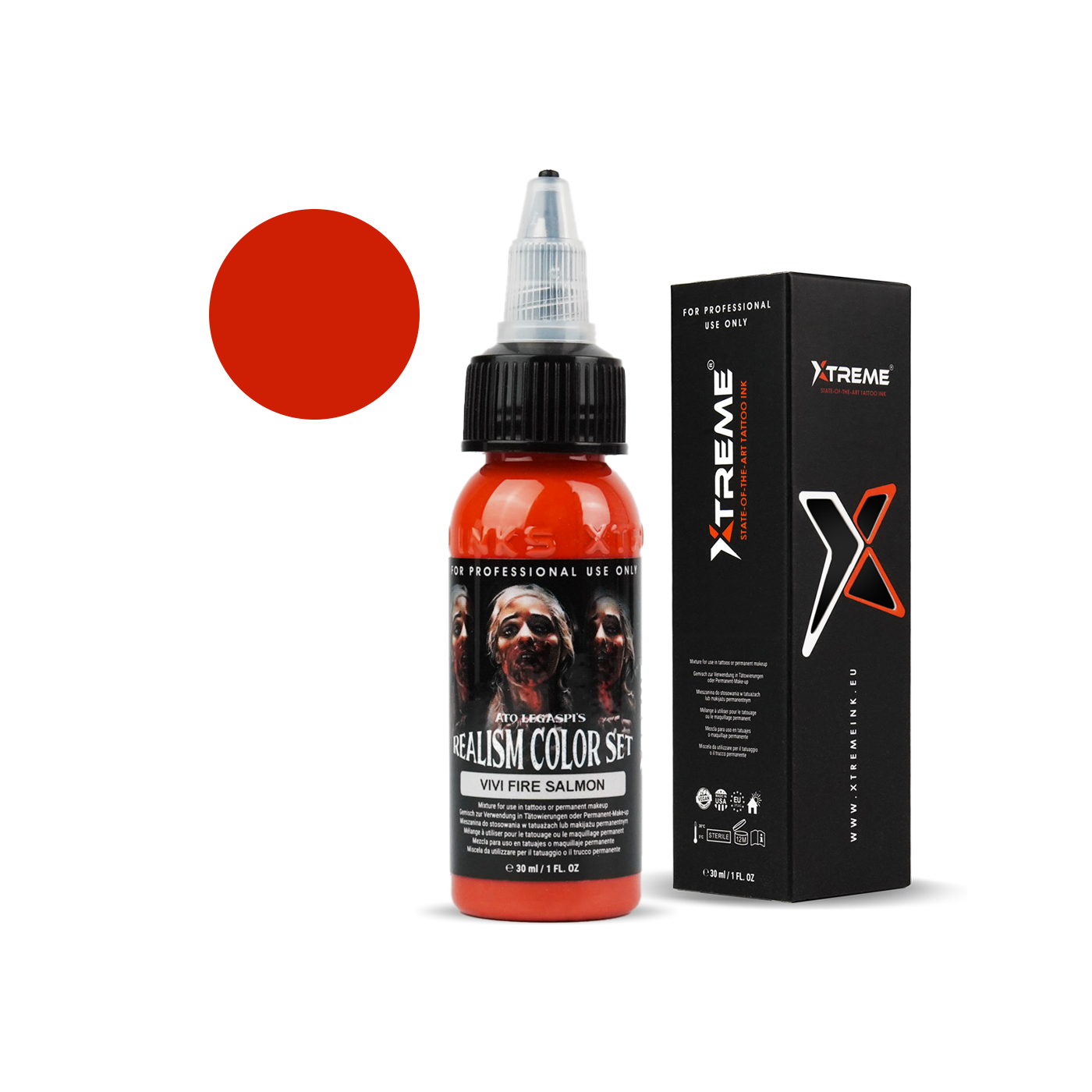 Xtreme Ink - Vivi Fire Salmon - 30ml (Reach Compliant) Xtreme Ink - Vivi Fire Salmon - 30ml (Reach Compliant)