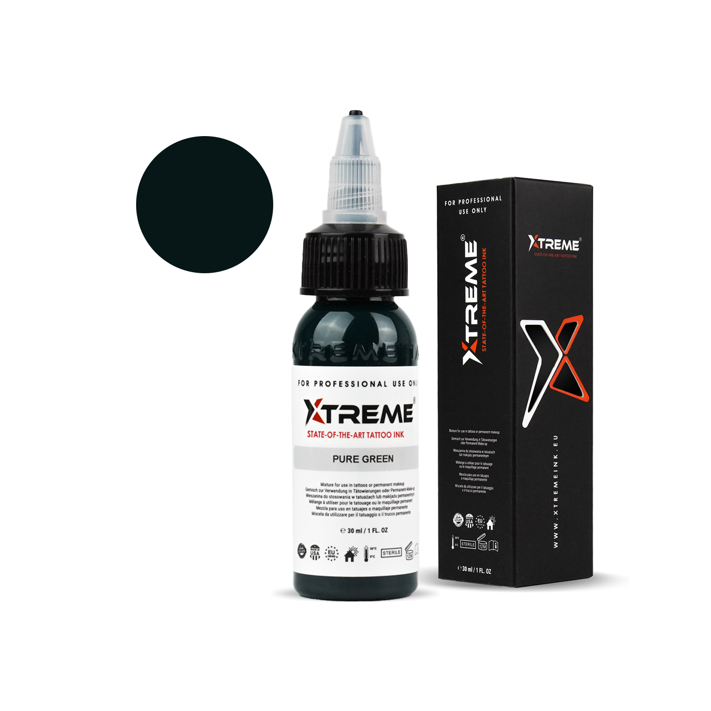 Xtreme Ink - Pure Green - 30ml (Reach Compliant) Xtreme Ink - Pure Green - 30ml (Reach Compliant)