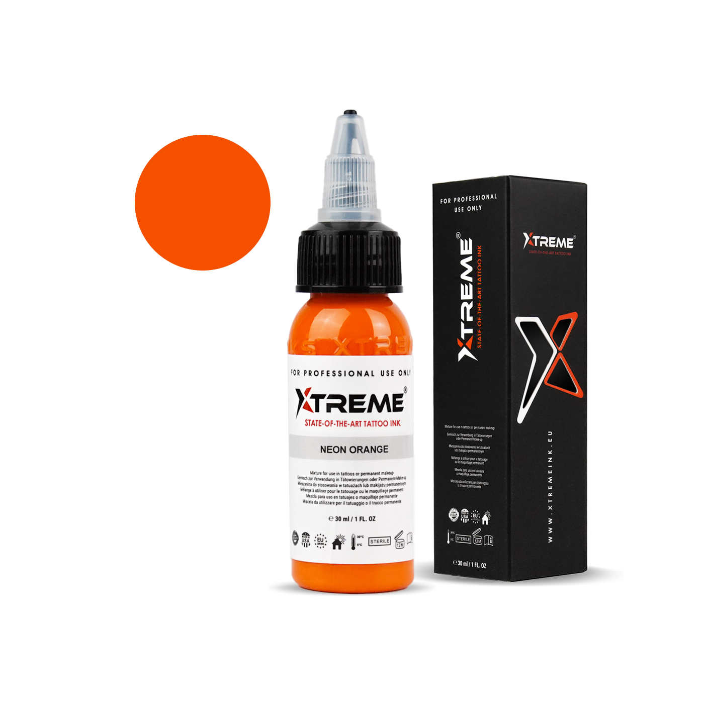 Xtreme Ink - Neon Orange - 30ml (Reach Compliant) Xtreme Ink - Neon Orange - 30ml (Reach Compliant)