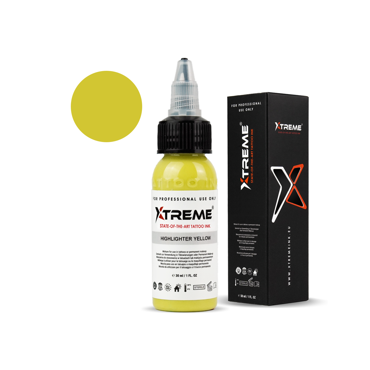 Xtreme Ink - HighLighter Yellow - 30ml (Reach Compliant) Xtreme Ink - HighLighter Yellow - 30ml (Reach Compliant)
