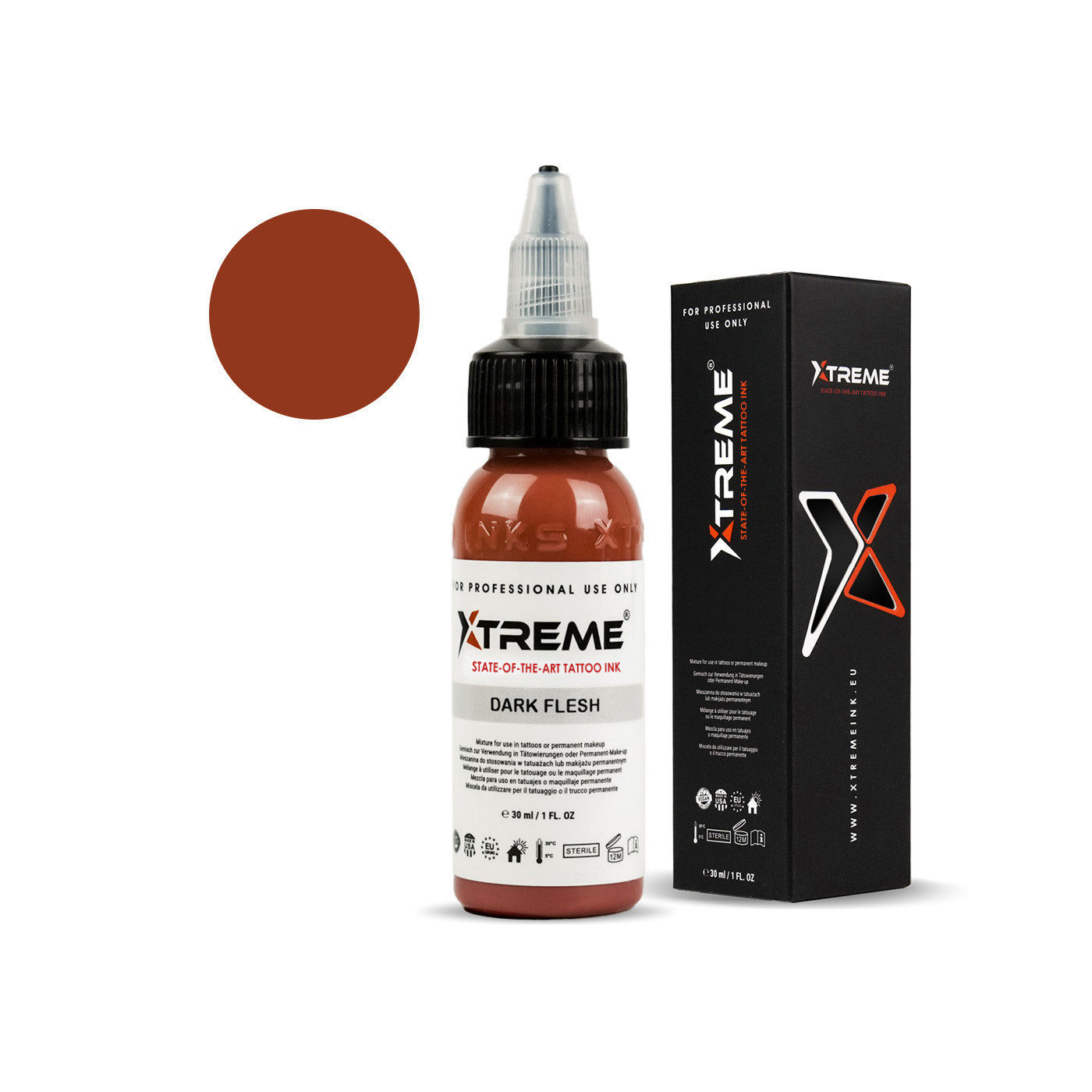 Xtreme Ink - Dark Flesh - 30ml (Reach Compliant) Xtreme Ink - Dark Flesh - 30ml (Reach Compliant)