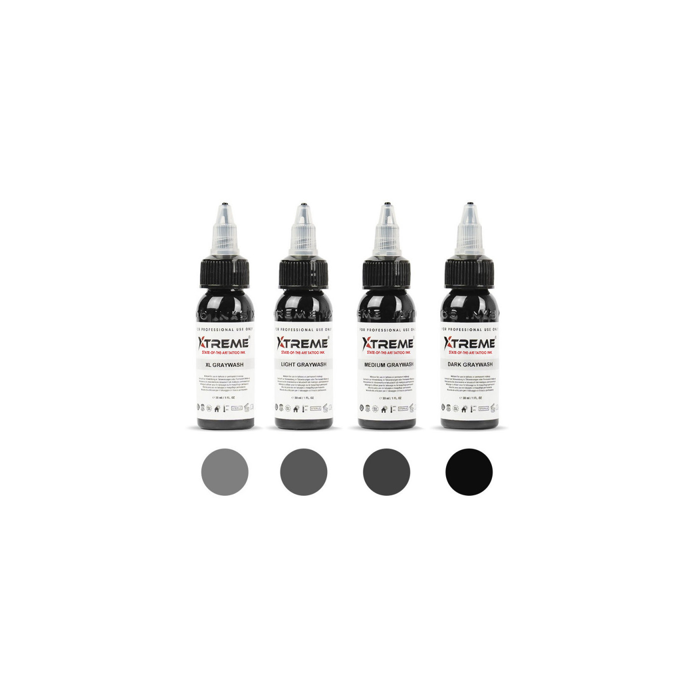 XTreme Ink - GRAYWASH SET 4 x 30ml (Reach Compliant) XTreme Ink - GRAYWASH SET 4 x 30ml (Reach Compliant)