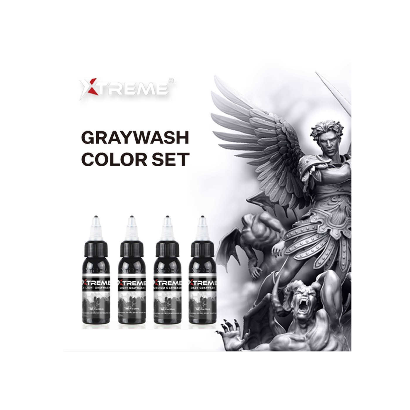 Xtreme Ink - Graywash Set - 4x120ml (Reach Compliant) Xtreme Ink - Graywash Set - 4x120ml (Reach Compliant)