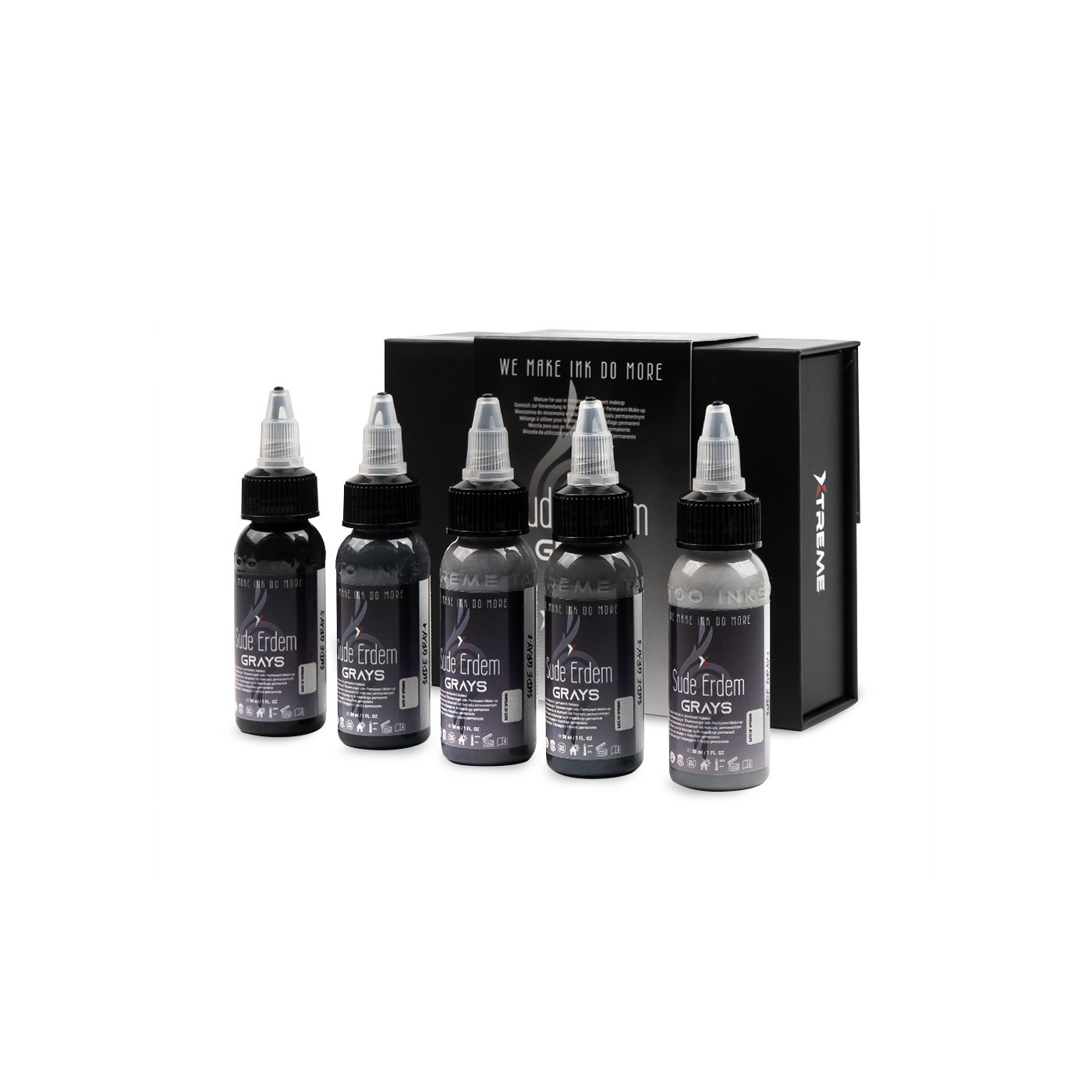 XTreme Ink - SUDE ERDEM GRAYS SET 5x30ML (Reach Compliant) XTreme Ink - SUDE ERDEM GRAYS SET 5x30ML (Reach Compliant)