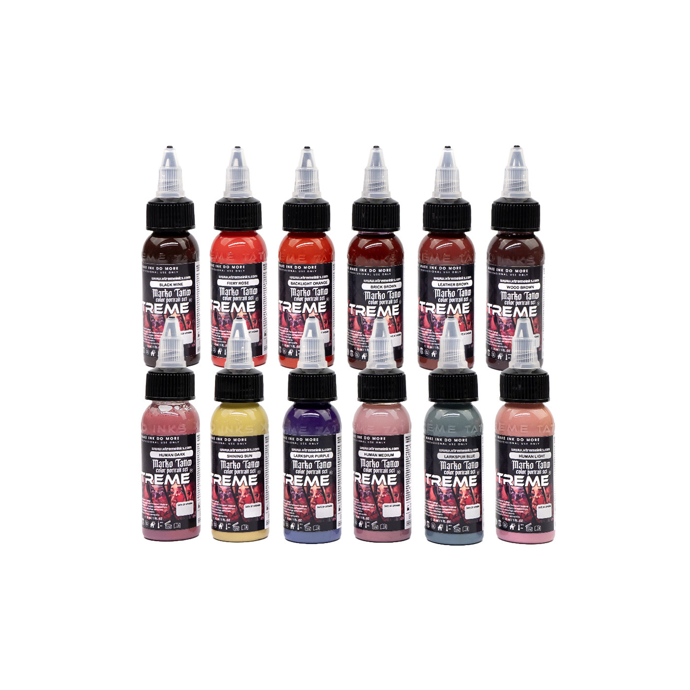 XTreme Ink - MARKO TATTOO COLOR PORTRAIT SET 12x30ML (Reach Compliant) XTreme Ink - MARKO TATTOO COLOR PORTRAIT SET 12x30ML (Reach Compliant)