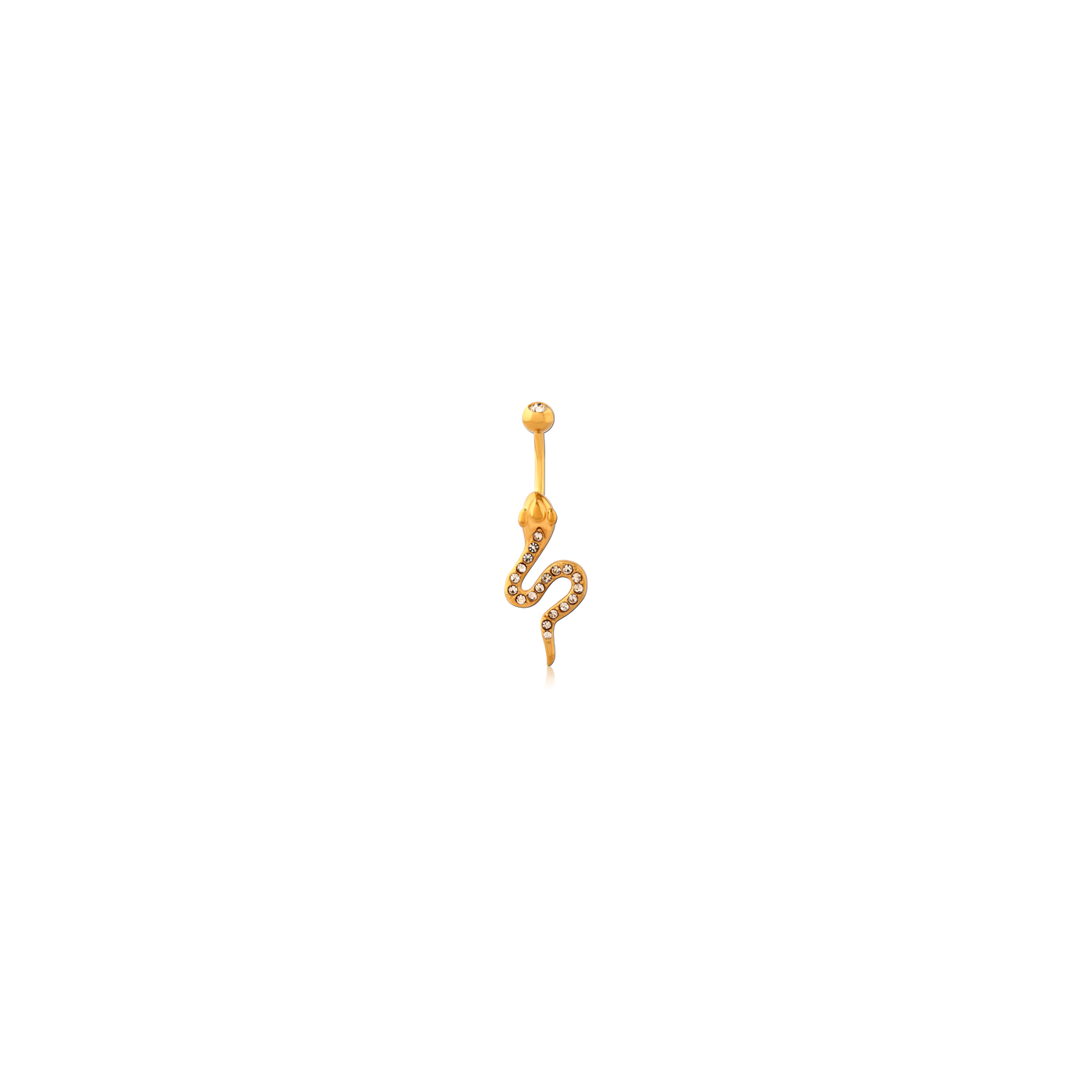 SNAKE WITH CRYSTALS - NAVEL EARRING - GOLD SNAKE WITH CRYSTALS - NAVEL EARRING - GOLD