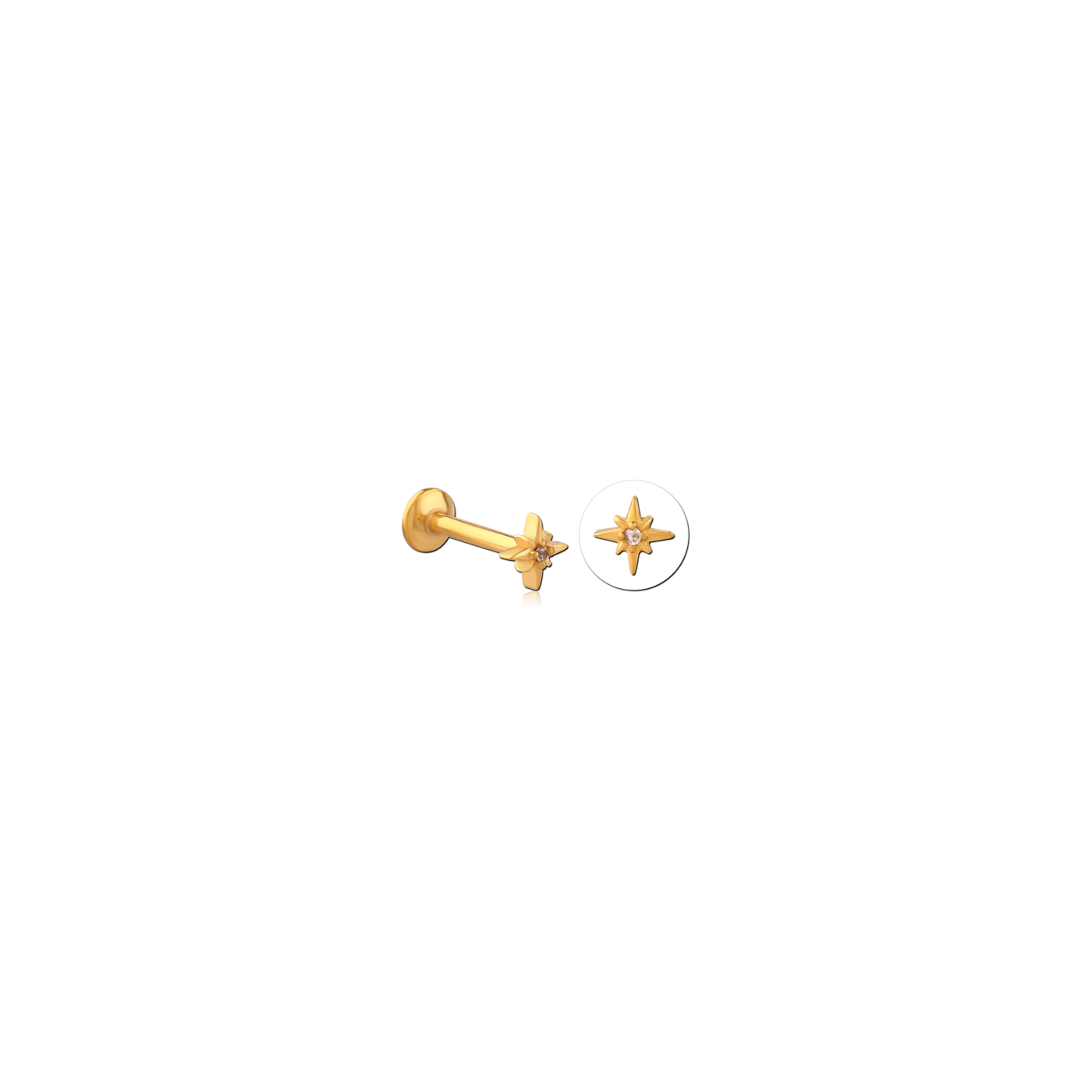 STAR WITH CRYSTAL - EAR - GOLD