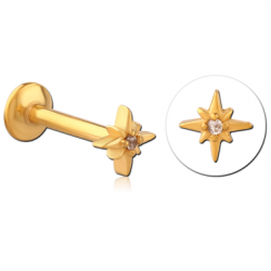 STAR WITH CRYSTAL - EAR - GOLD
