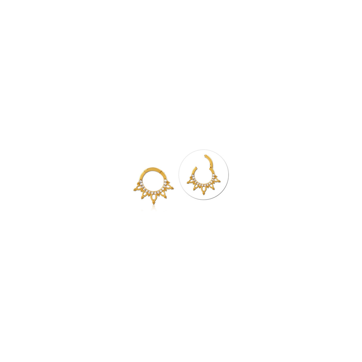ORNAMENT WITH CRYSTAL - CLICKER - NOSE - GOLD ORNAMENT WITH CRYSTAL - CLICKER - NOSE - GOLD
