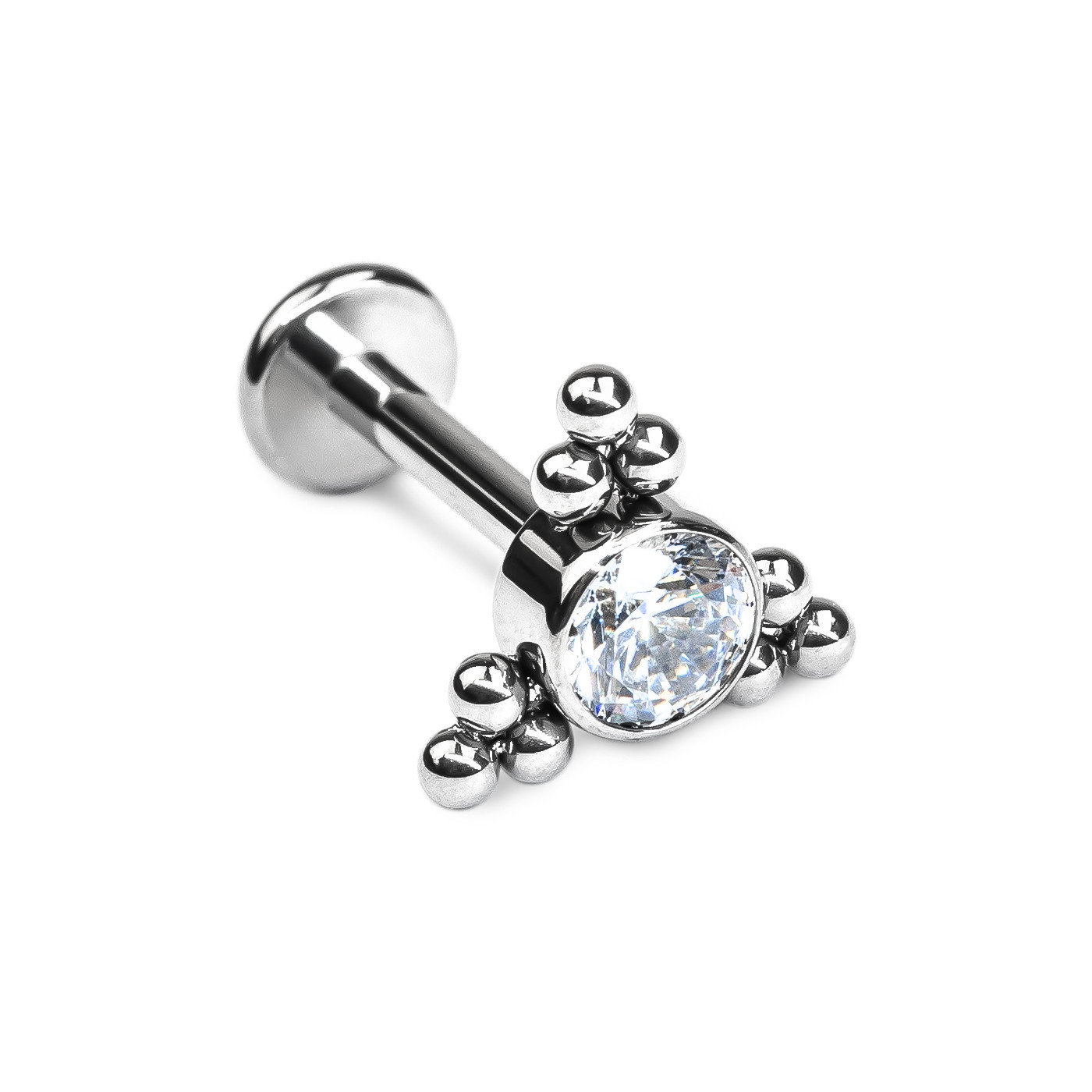 LABRET TRIANGLE WITH ZIRCONS LABRET TRIANGLE WITH ZIRCONS