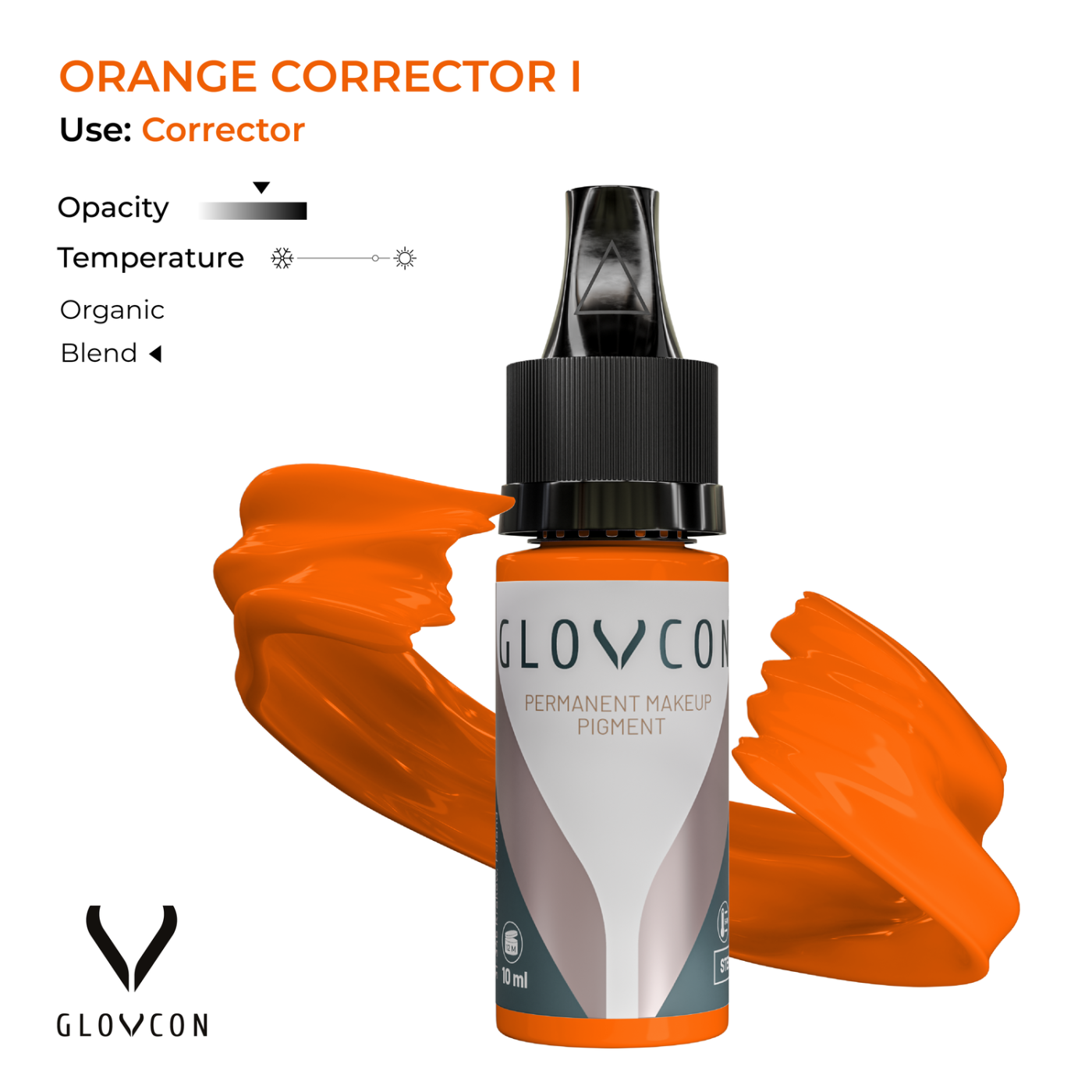 GLOVCON® PMU Pigments - Orange Corrector 1 - 10ml GLOVCON® PMU Pigments - Orange Corrector 1 - 10ml